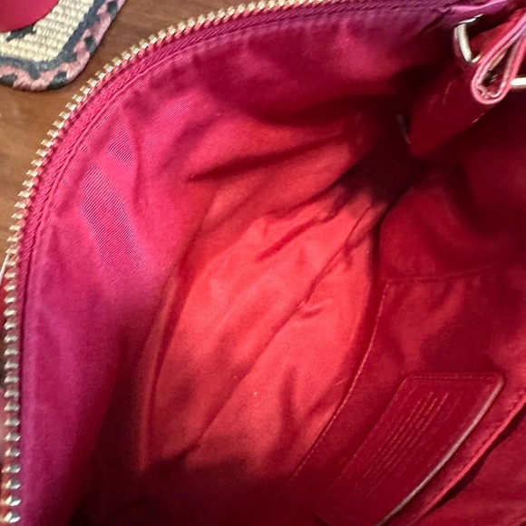 Coach Charlie Cherry Red Leather Bag. EUC - Picture 7 of 13